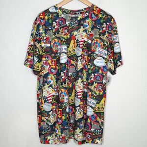 Disney Pin Trading All Over Print T-Shirt Mens XL Multi Polyester Disneycore